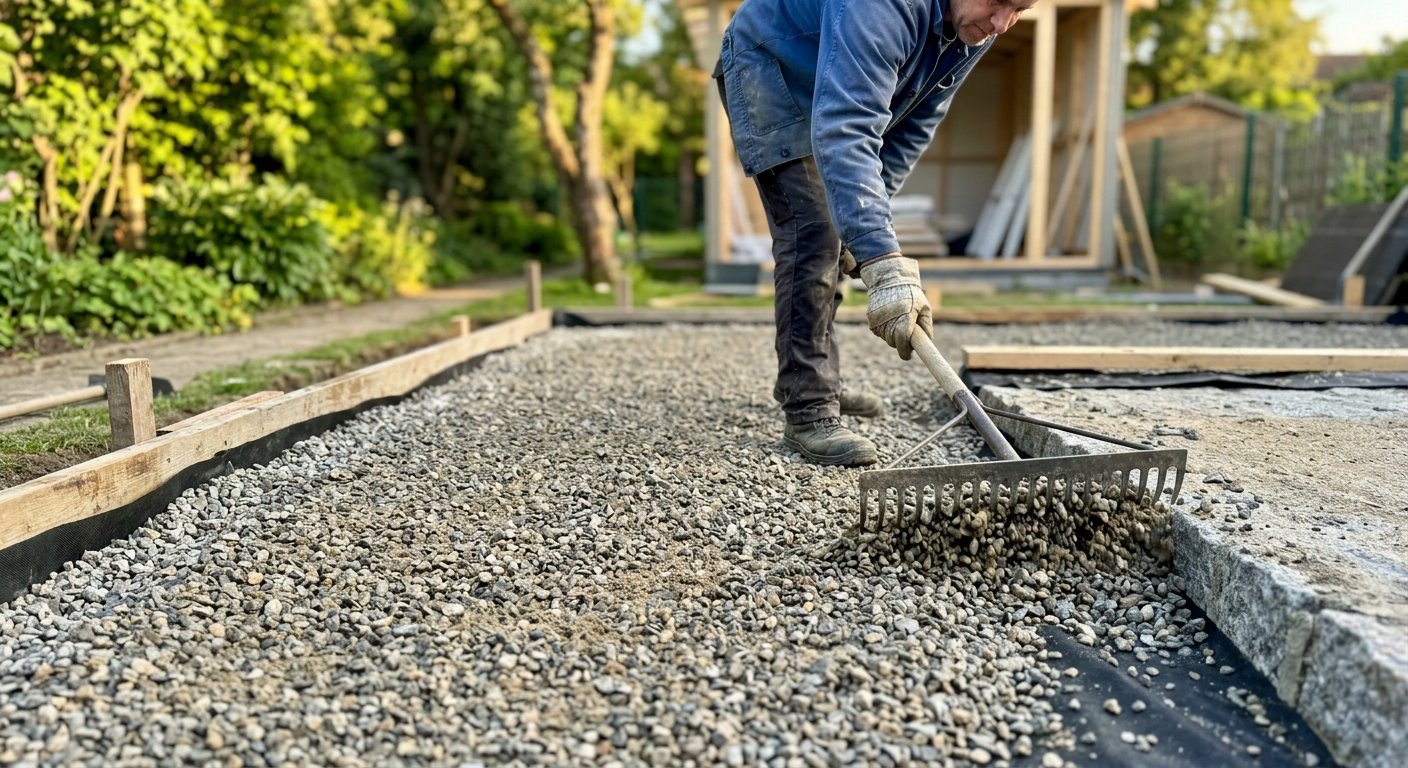 Jaki materiał na utwardzenie i wyrównanie terenu pod garaż blaszany lub domek narzędziowy?