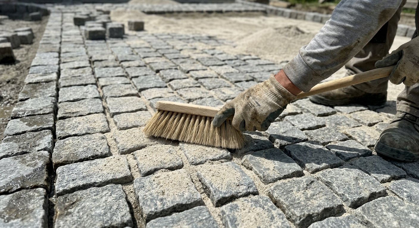 Jaki piasek do fugowania i zasypywania kostki brukowej – piasek polimerowy, kwarcowy czy płukany?