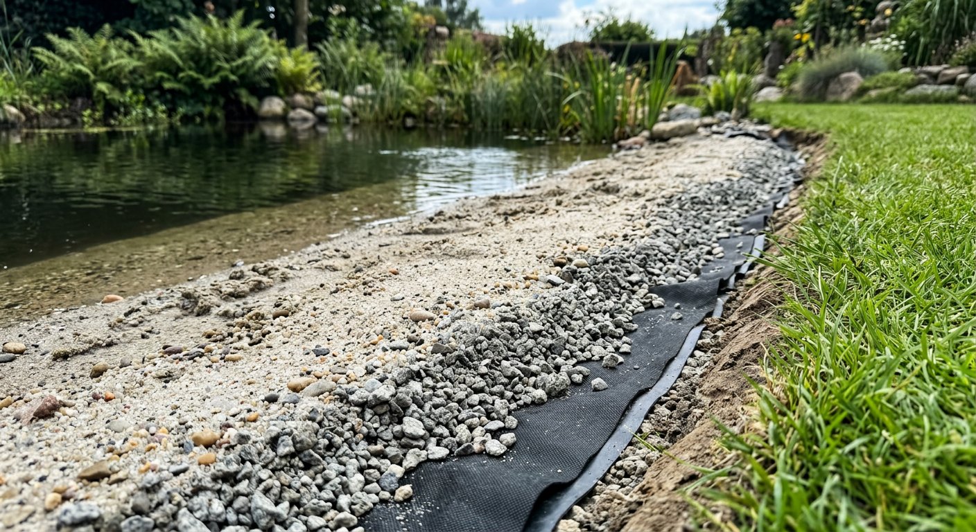 Jaki piasek i żwir na plażę przy stawie lub w ogrodzie – jak stworzyć trwałą plażę, która nie zamieni się w błoto?