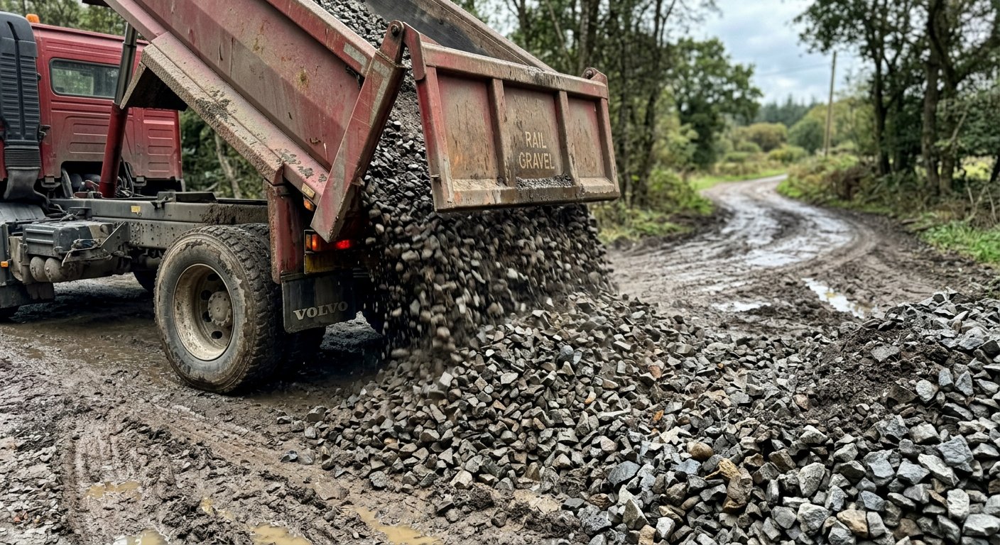Tłuczeń kolejowy z rozbiórki na drogę dojazdową – wady, zalety, legalność i zagrożenia